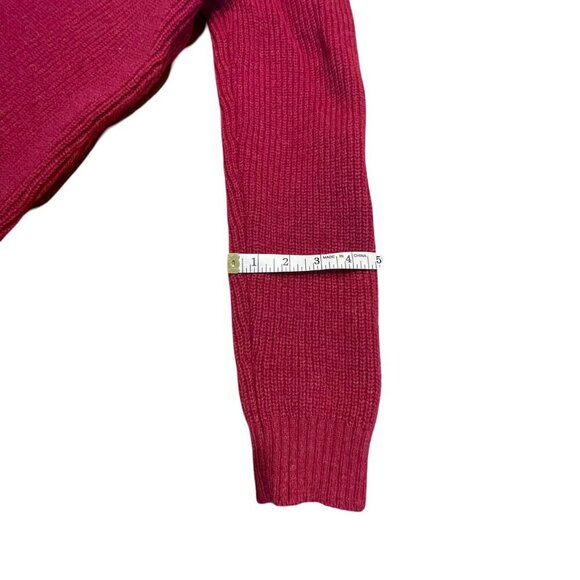 TAHARI Dark Pink Cowl Neck Sweater Merino Wool Blend Raspberry Women's Medium - Picture 13 of 13